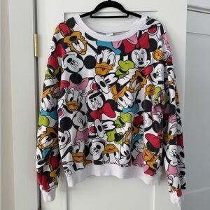 Disney Mickey and Friends Character Print Novelty Vintage Crewneck - Multicolor